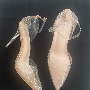 Beautiful clear rhinestone heels!